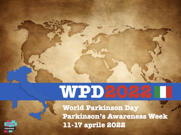 WPD2022 GIORNATA MONDIALE DEL PARKINSON. FACCIAMOLA INSIEME. LET'S DO IT TOGHETER.